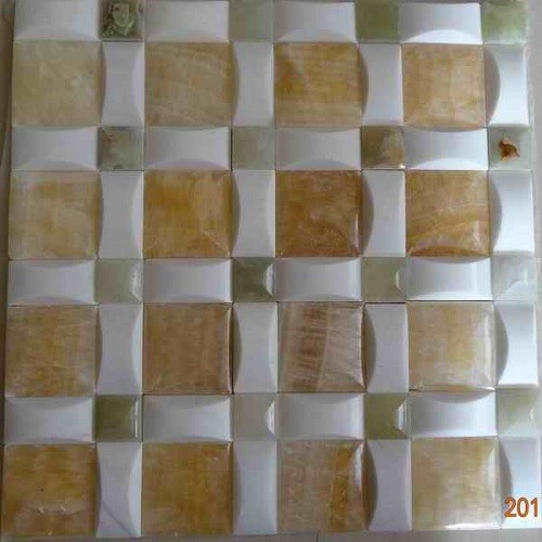 Mosaic Marble Tile Yellow Onyx
