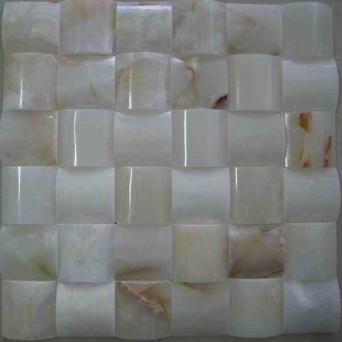 Square Mosaic Tiles Onyx White Mosaic